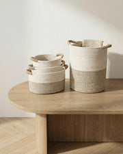 Handmade Two-Tone Cotton Rope Basket