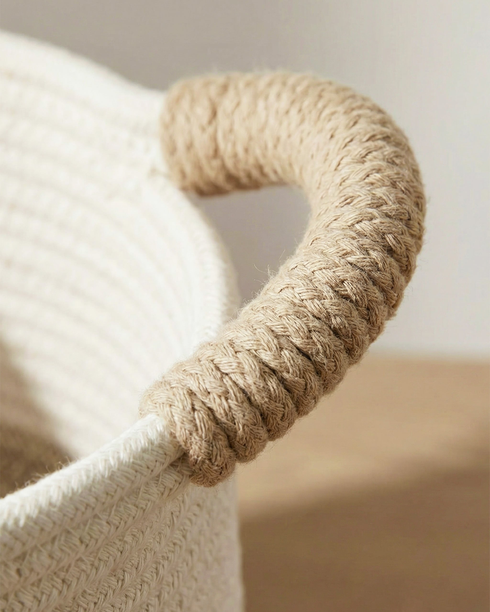 Handmade Two-Tone Cotton Rope Basket