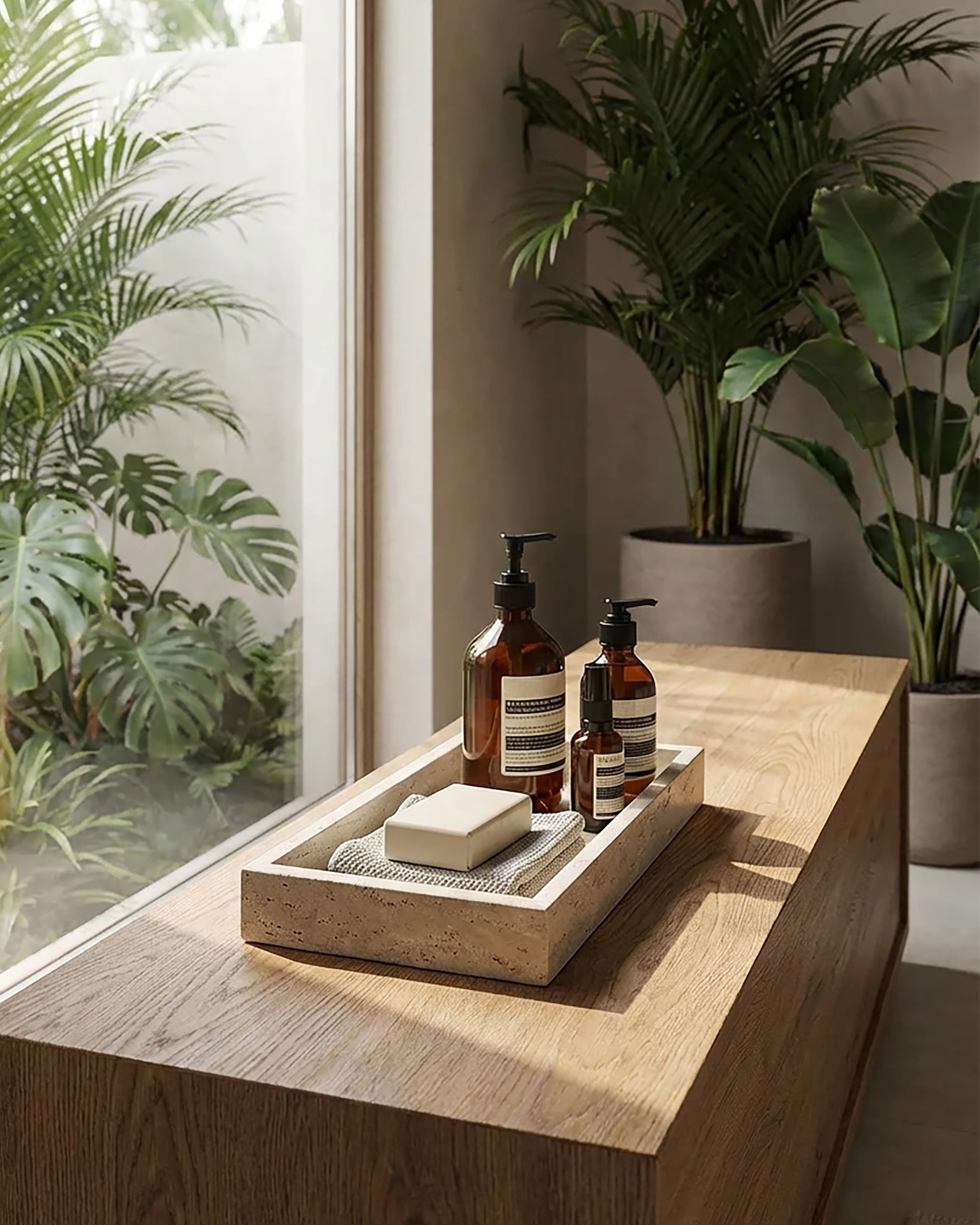 Travertine Rectangular Tray